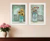 Homezia Set Of Two Enjoy The Little Things Or Happiness 1 White Framed Print Wall Art