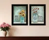 Homezia Set Of Two Enjoy The Little Things Or Happiness 2 Black Framed Print Wall Art
