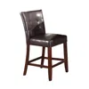 Homezia Set Of Two Espresso And Brown Solid And Manufactured Wood Counter Height Bar Chairs