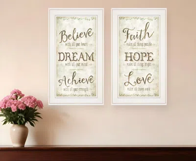 Homezia Set Of Two Faith Or Believe 1 White Framed Print Wall Art