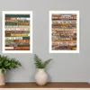 Homezia Set Of Two Family And Man Cave Rules 2 White Framed Print Wall Art