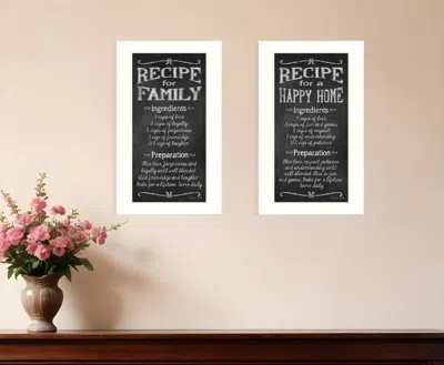 Homezia Set Of Two Family Recipe White Framed Print Wall Art