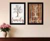 Homezia Set Of Two Family Tree Or Roots 2 Black Framed Print Wall Art