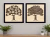 Homezia Set Of Two Family Trees Black Framed Print Wall Art