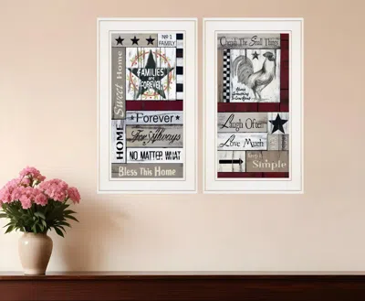 Homezia Set Of Two Family Wisdom 1 White Framed Print Wall Art In Multi