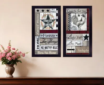 Homezia Set Of Two Family Wisdom Cherish The Small Things Black Framed Print Wall Art