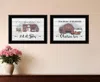 Homezia Set Of Two Farm Christmas 2 Black Framed Print Wall Art