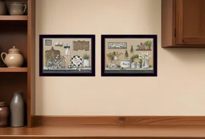 Homezia Set Of Two Farmhouse Kitchen 3 Black Framed Print Kitchen Wall Art