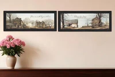 Homezia Set Of Two Farms Black Framed Print Wall Art In Multi