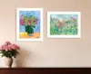 Homezia Set Of Two Flower Field Or Bouquet White Framed Print Wall Art