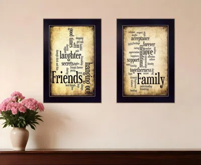 Homezia Set Of Two Friends And Family Black Framed Print Wall Art