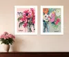 Homezia Set Of Two Garden Flowers White Framed Print Wall Art