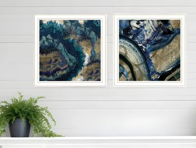Homezia Set Of Two Geode Reef Pleasure 1 White Framed Print Wall Art