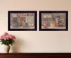 Homezia Set Of Two God Bless Or Sweet Land 3 Black Framed Print Wall Art