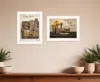Homezia Set Of Two Grateful And Blessed White Framed Print Kitchen Wall Art