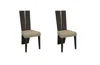 Homezia Set Of Two Gray And Dark Brown Upholstered Dining Side Chairs