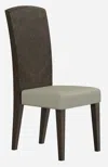 Homezia Set Of Two Gray And Espresso Upholstered Dining Side Chairs