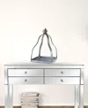 Homezia Set Of Two Gray Flameless Floor Lantern Candle Holder