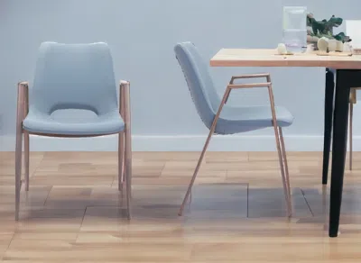 Homezia Set Of Two Gray Retro Modern Funk Dining Chairs