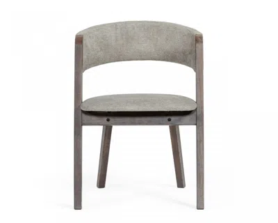 Homezia Set Of Two Gray Wenge Dining Chairs