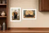 Homezia Set Of Two Harvest Moon With A Black Cat And Truck 1 White Framed Print Kitchen Wall Art