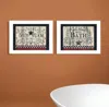 Homezia Set Of Two Hot Bath 10 White Framed Print Bathroom Wall Art
