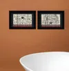 Homezia Set Of Two Hot Bath Black Framed Print Bathroom Wall Art