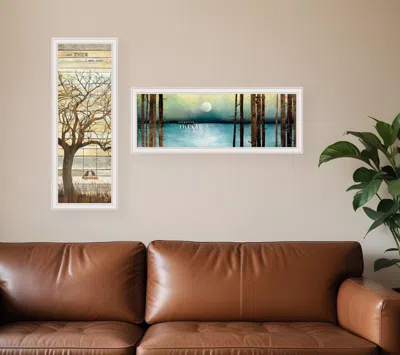 Homezia Set Of Two I Met You Or Living Your Dreams 2 White Framed Print Wall Art In Multi