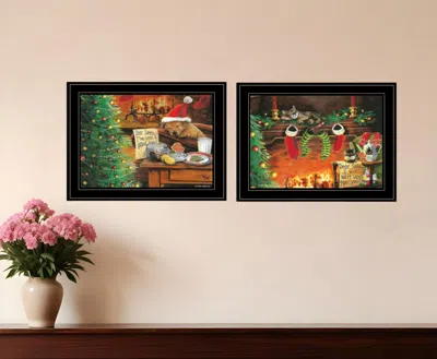 Homezia Set Of Two Ive Been A Good Boy 2 Black Framed Print Wall Art In Multi