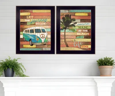 Homezia Set Of Two Journey Black Framed Print Wall Art