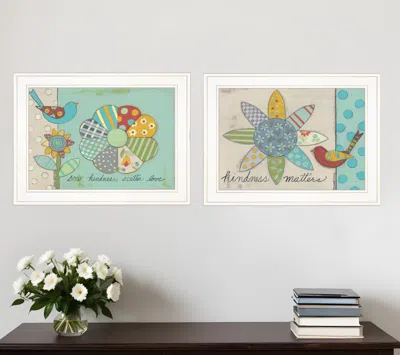 Homezia Set Of Two Kindness 1 White Framed Print Wall Art