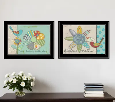 Homezia Set Of Two Kindness 2 Black Framed Print Wall Art