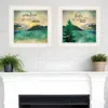 Homezia Set Of Two Lake Or Sunshine 1 White Framed Print Wall Art