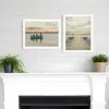 Homezia Set Of Two Lake Side Reprieve 2 White Framed Print Wall Art