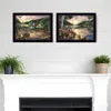 Homezia Set Of Two Lakefront Camping 3 Black Framed Print Wall Art