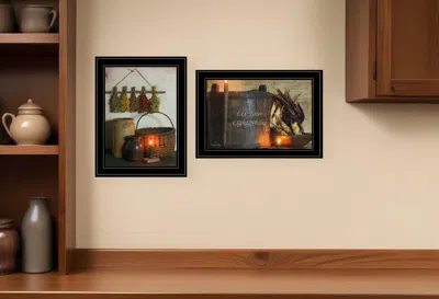Homezia Set Of Two Let Your Light Shine 2 Black Framed Print Wall Art