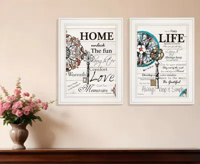 Homezia Set Of Two Life Or Home 1 White Framed Print Wall Art