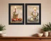 Homezia Set Of Two Light A Candle Black Framed Print Wall Art