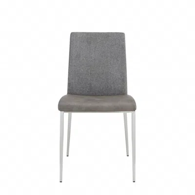 Homezia Set Of Two Light Brown And Gray Stainless Steel Chairs