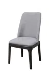 Homezia Set Of Two Light Gray And Gray Upholstered Linen Dining Side Chairs