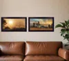 Homezia Set Of Two Light Of A New Day 1 Black Framed Print Wall Art