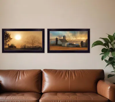 Homezia Set Of Two Light Of A New Day 1 Black Framed Print Wall Art In Multi
