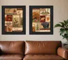 Homezia Set Of Two Lodge Collage Black Framed Print Wall Art