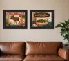 Homezia Set Of Two Lodge I Black Framed Print Wall Art