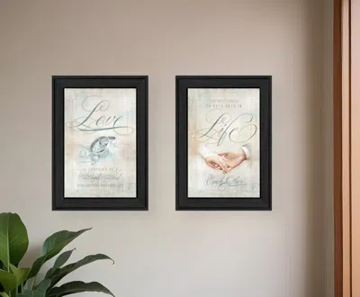 Homezia Set Of Two Love 1 Black Framed Print Wall Art