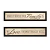 Homezia Set Of Two Love Family And Friends Black Framed Print Wall Art