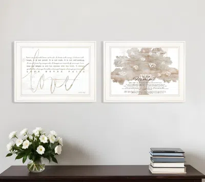 Homezia Set Of Two Love In The Moment White Framed Print Wall Art
