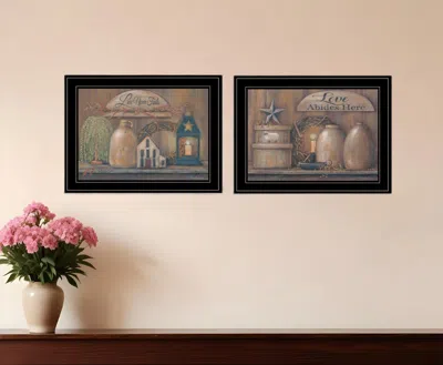 Homezia Set Of Two Love Never Fails 2 Black Framed Print Wall Art
