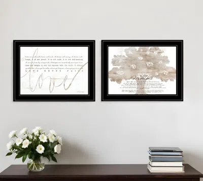 Homezia Set Of Two Love Or In The Moment 1 Black Framed Print Wall Art