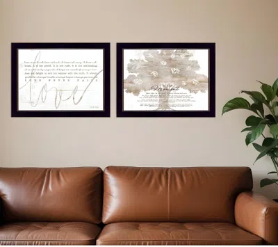 Homezia Set Of Two Love Or In The Moment 2 Black Framed Print Wall Art